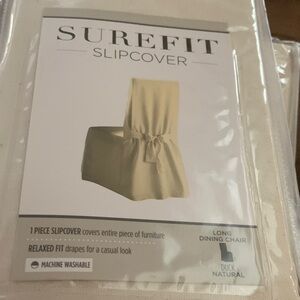 Sure Fit Natural Dining Chair Slipcover-4 brand new